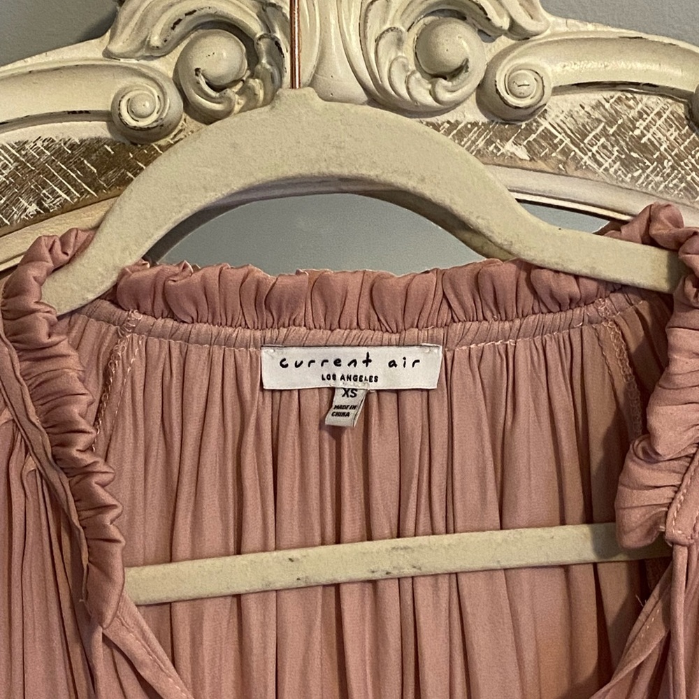 Current air pink gathered long sleeve blouse - Picture 2 of 4
